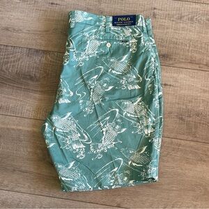 Polo Ralph Lauren Men’s 42 Relaxed Fit 10" Inseam Green Koi Fish Shorts NWT $79